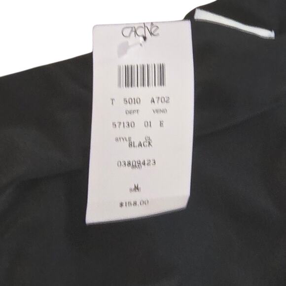 Cache Black One Shoulder Gown Gold Beaded Embellished Formal Evening Dress - Picture 4 of 6